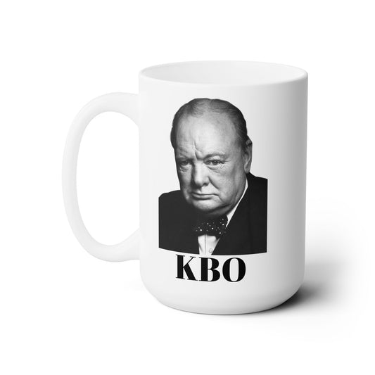 Winston Churchill | KBO | Ceramic Mug 15 oz | Fun, Uplifting Gift | encouragement, perseverance, and resilience in the face of adversity