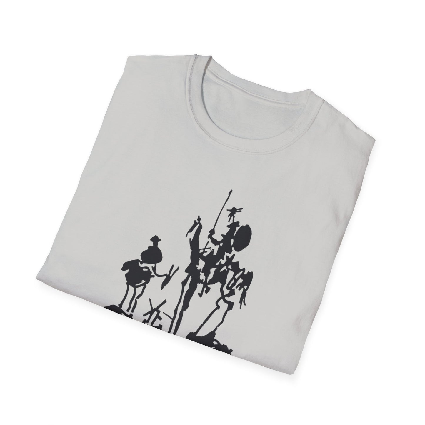 "Persist in your delusion." | Don Quixote, Sancho Panza drawing by Picasso | Unisex Softstyle T-Shirt