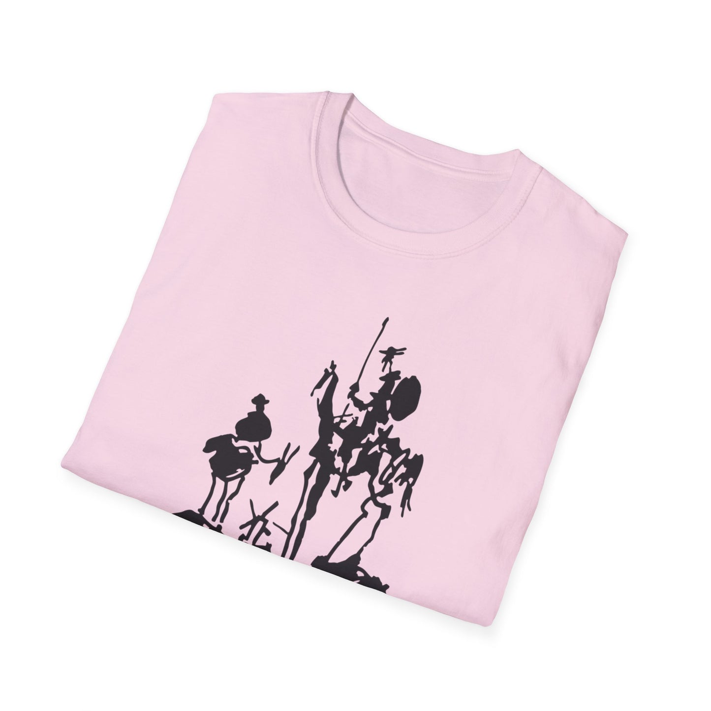 "Persist in your delusion." | Don Quixote, Sancho Panza drawing by Picasso | Unisex Softstyle T-Shirt