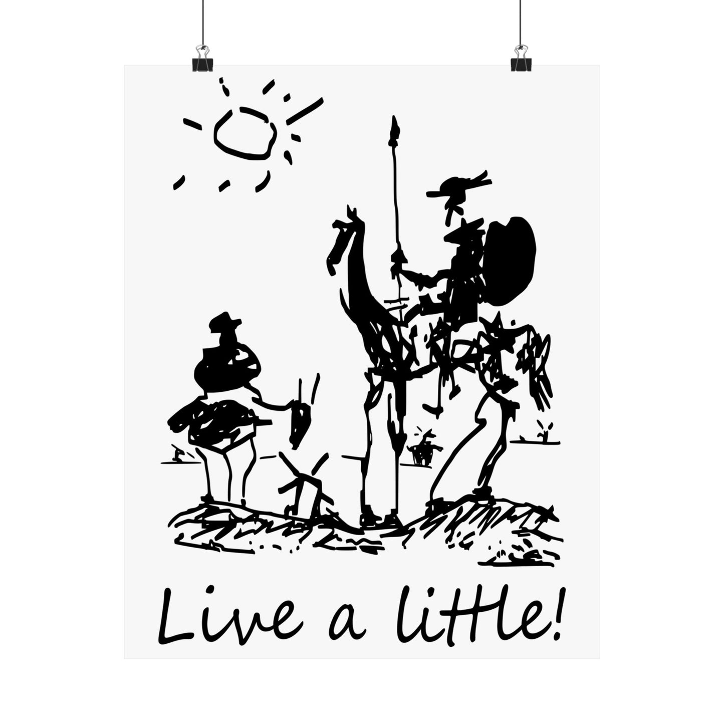 Don Quixote & Sancho Panza by Picasso - Live a Little | Adventure | Matte Vertical Poster (Museum Quality Print)