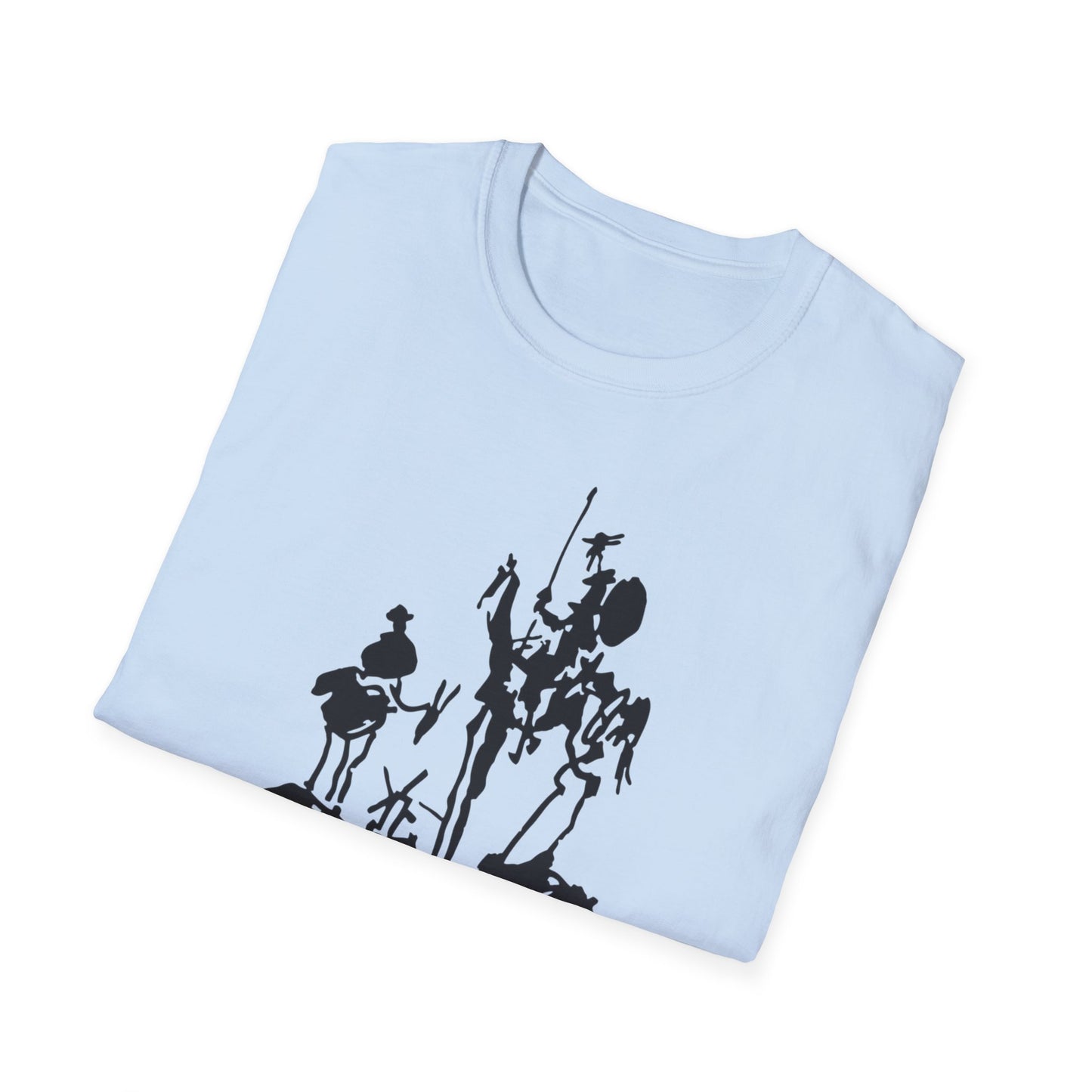 "Persist in your delusion." | Don Quixote, Sancho Panza drawing by Picasso | Unisex Softstyle T-Shirt