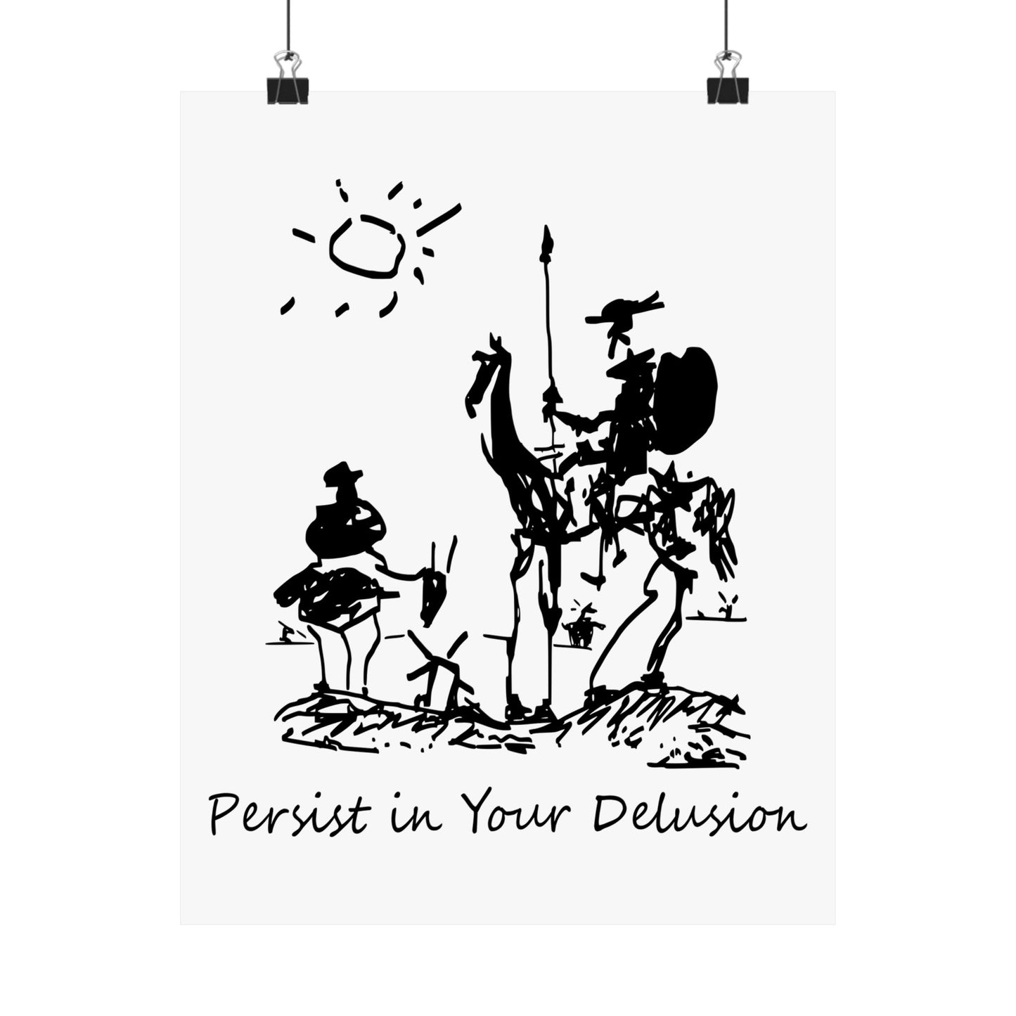 Don Quixote & Sancho Panza by Picasso - Persist in Your Delusion | Adventure | Matte Vertical Poster (Museum Quality Print)