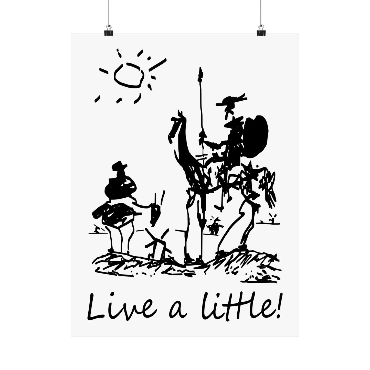 Don Quixote & Sancho Panza by Picasso - Live a Little | Adventure | Matte Vertical Poster (Museum Quality Print)