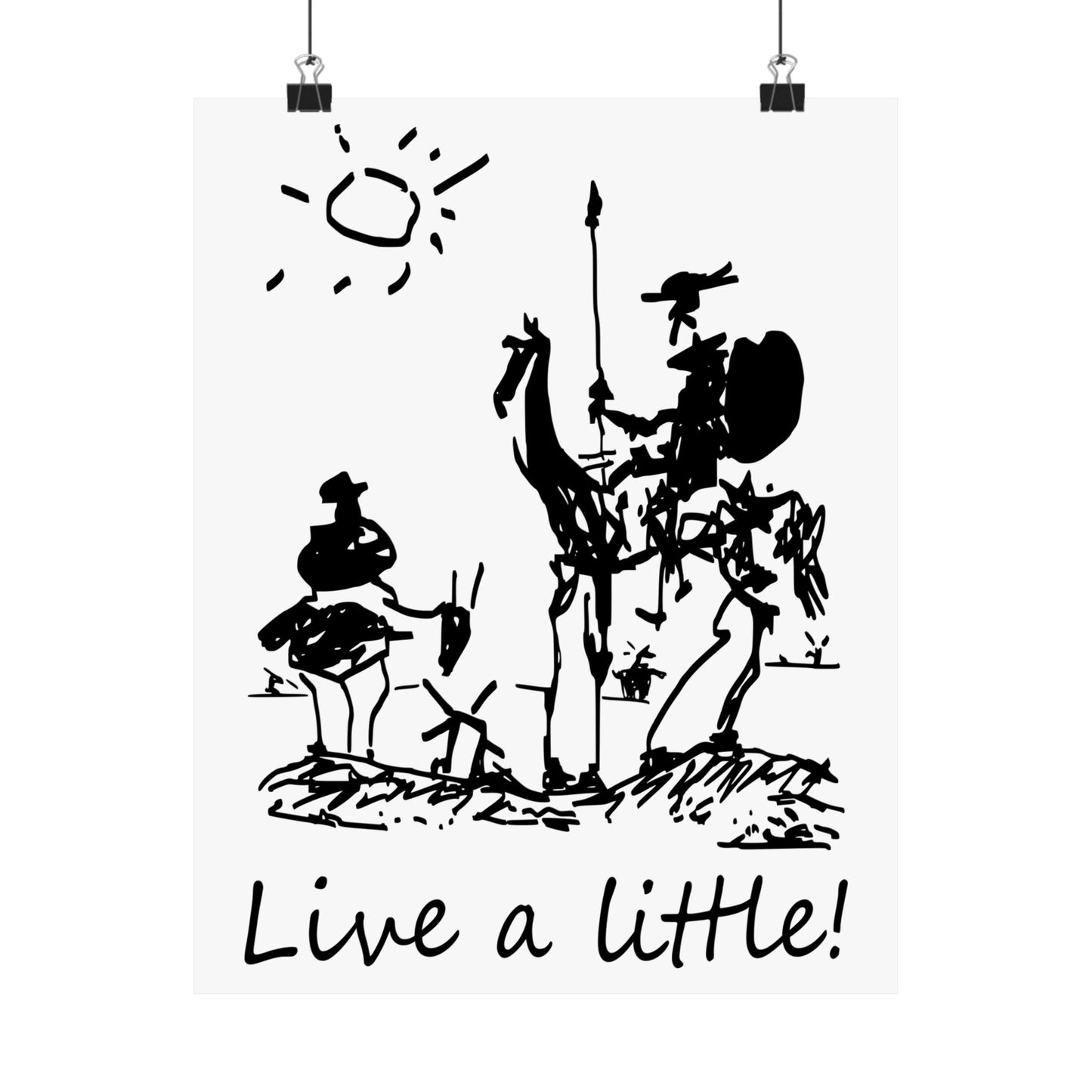 Don Quixote & Sancho Panza by Picasso - Live a Little | Adventure | Matte Vertical Poster (Museum Quality Print)