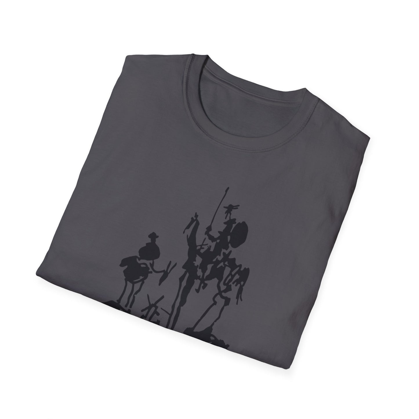 "Persist in your delusion." | Don Quixote, Sancho Panza drawing by Picasso | Unisex Softstyle T-Shirt