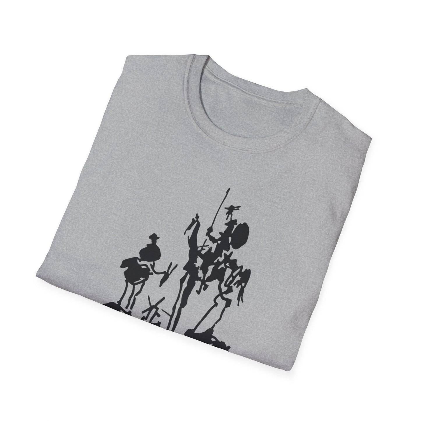 "Persist in your delusion." | Don Quixote, Sancho Panza drawing by Picasso | Unisex Softstyle T-Shirt