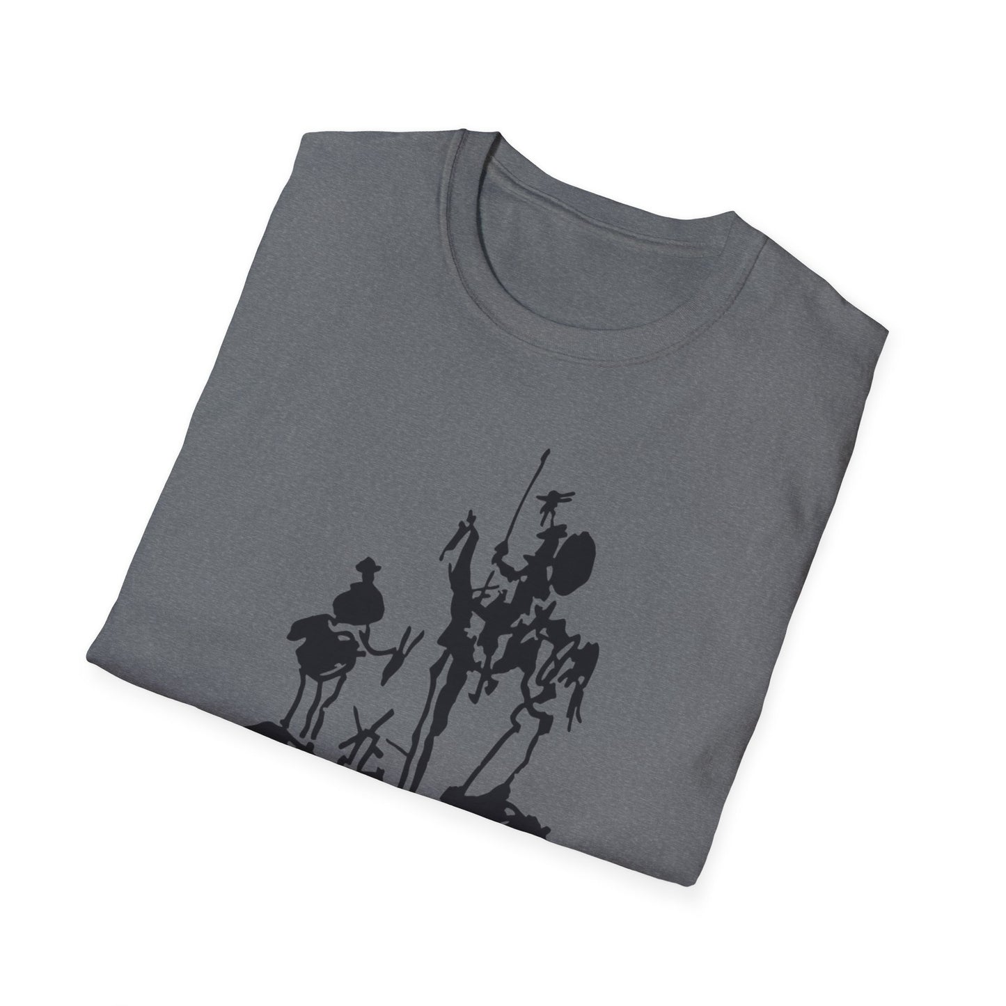 "Persist in your delusion." | Don Quixote, Sancho Panza drawing by Picasso | Unisex Softstyle T-Shirt