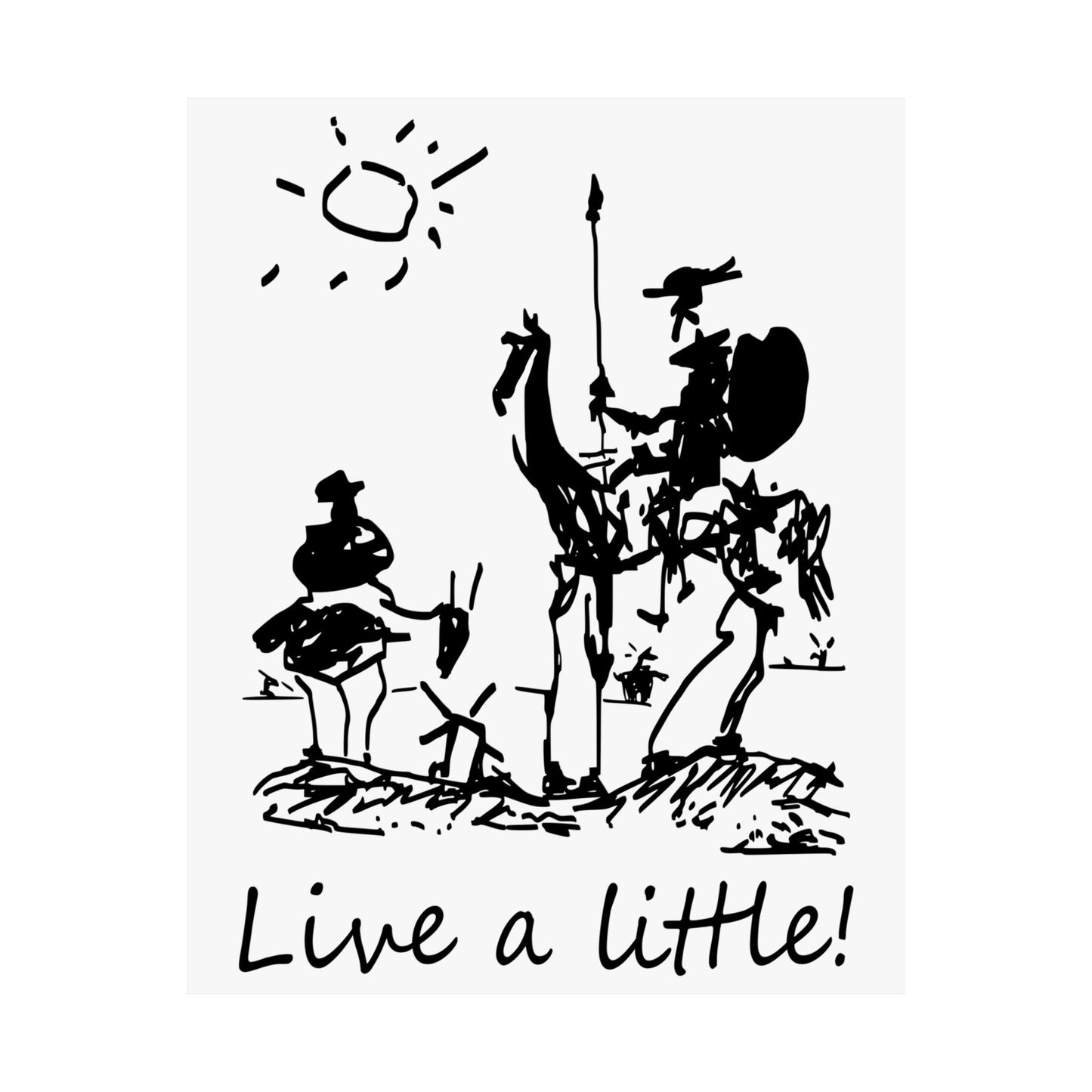 Don Quixote & Sancho Panza by Picasso - Live a Little | Adventure | Matte Vertical Poster (Museum Quality Print)