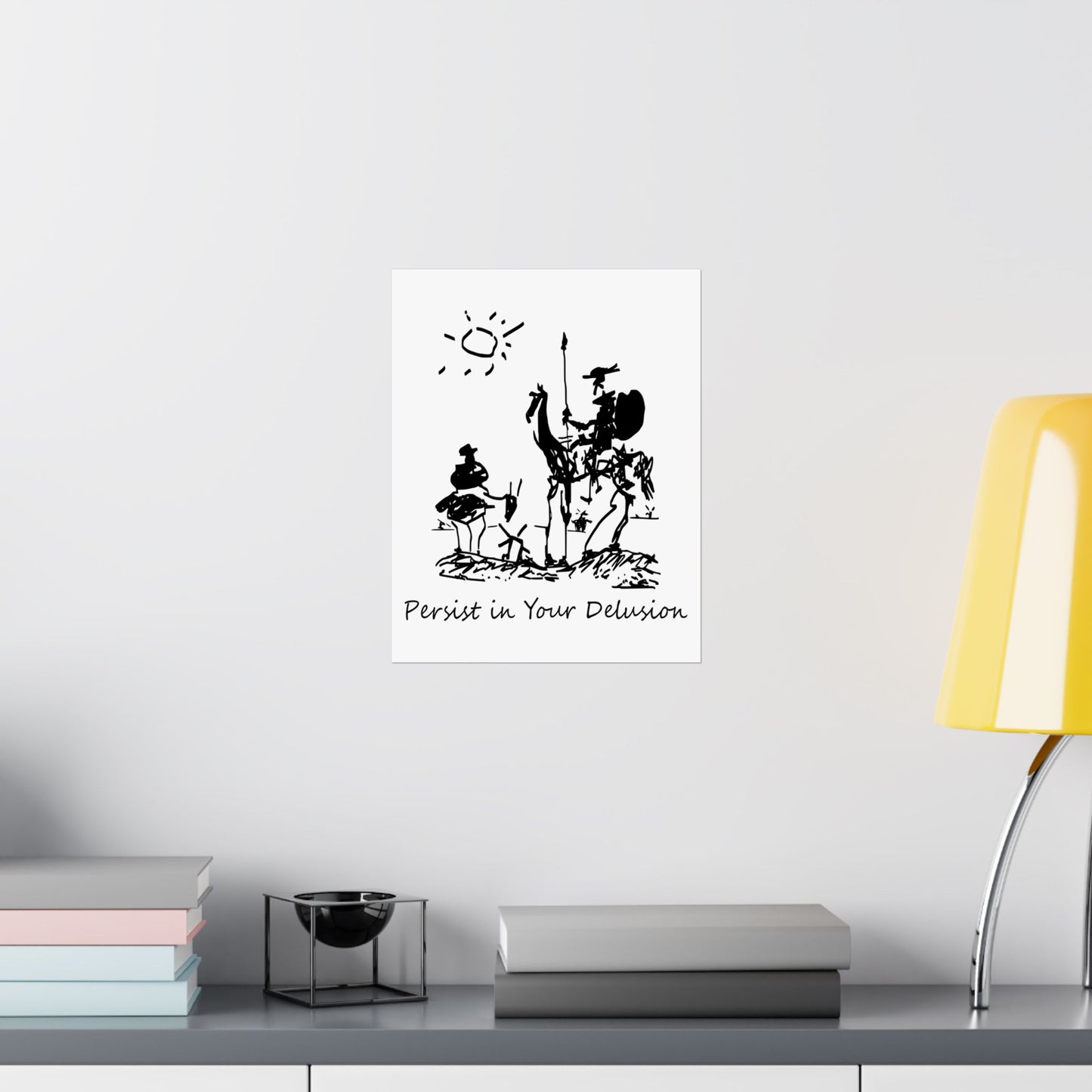 Don Quixote & Sancho Panza by Picasso - Persist in Your Delusion | Adventure | Matte Vertical Poster (Museum Quality Print)